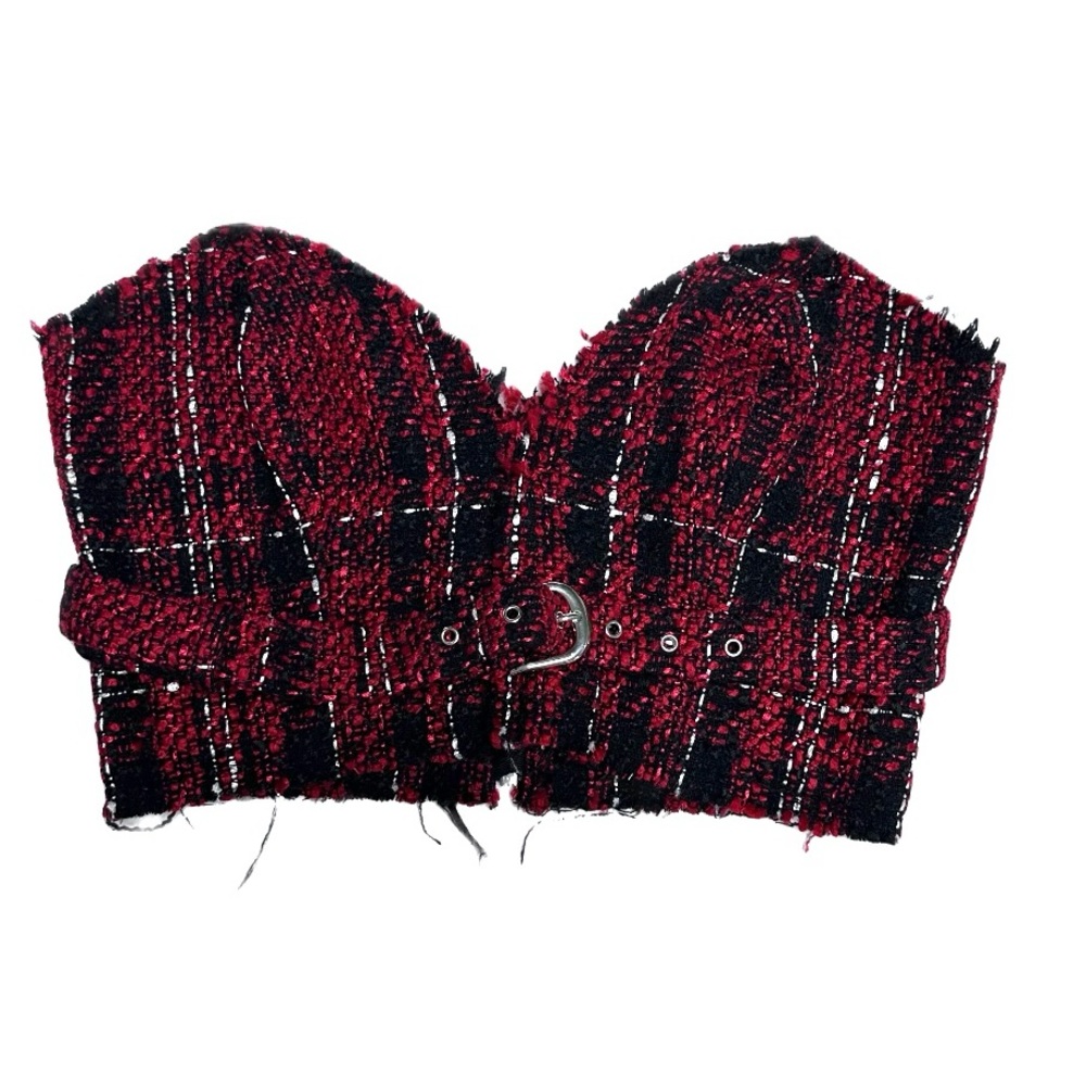 NBD Saffi Bustier in Black & Red